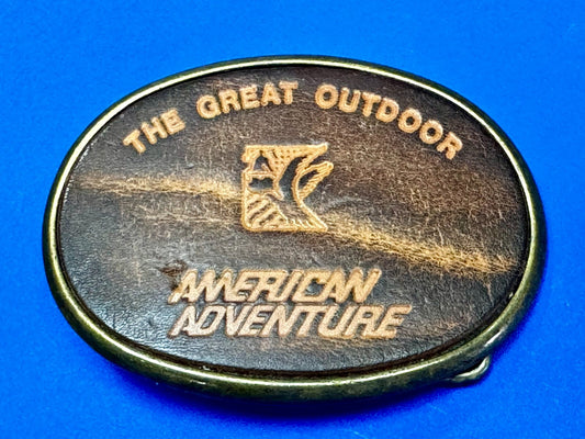 The Great Outdoor American Adventure Promo Leather on Metal El Cid Belt Buckle