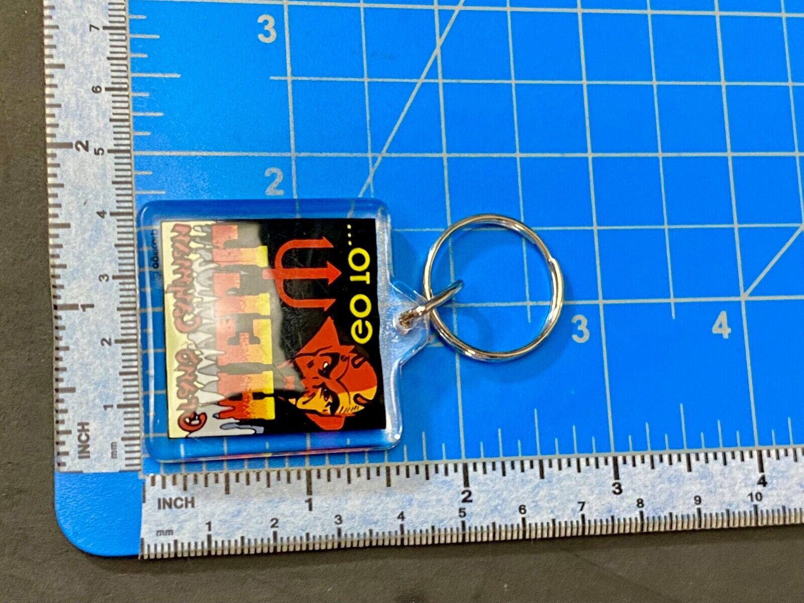 Vintage GO TO HELL Grand Cayman Devil Travel Souvenir Keychain - Key Ring Chain