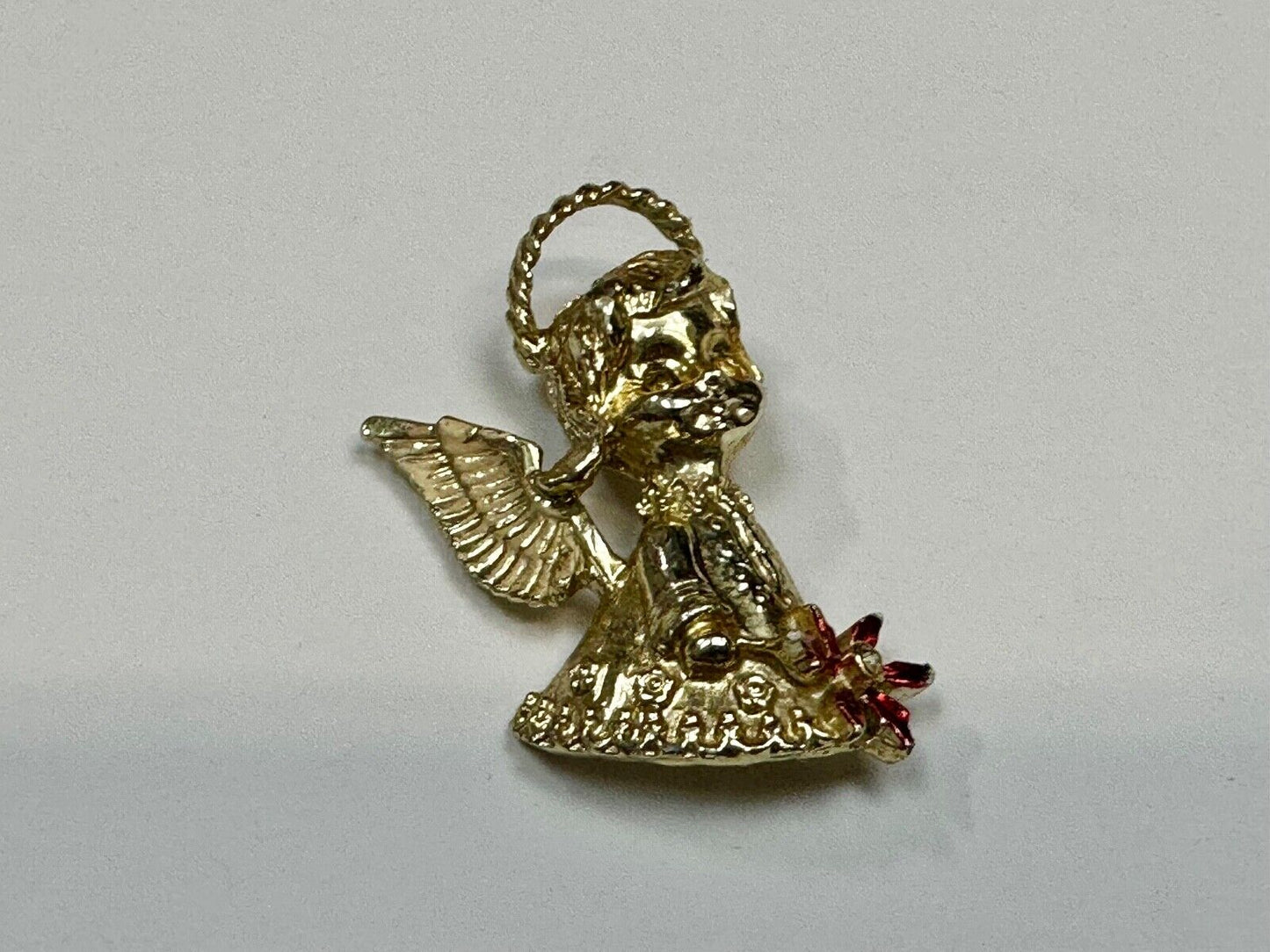 Vintage Little Angel Christmas Child Holiday Gold Tone Brooch Pin GERRY'S
