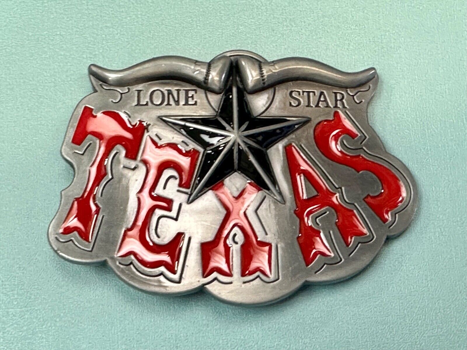 Texas The Lone Star State Cowboys TX Longhorn raised 4" Buckle Rage Belt Buckle