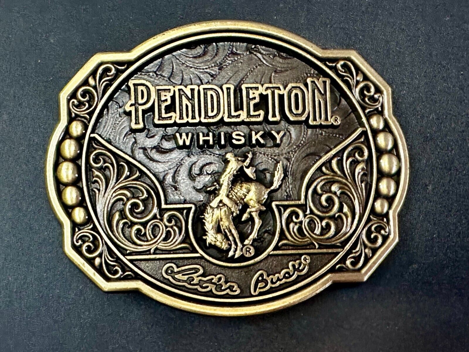 2024 Pendleton Whiskey Let'er Buck Rodeo Cowboy Montana Silversmiths Belt Buckle