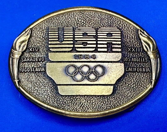 Vintage Los Angeles 1984 US USA Olympics Team belt buckle