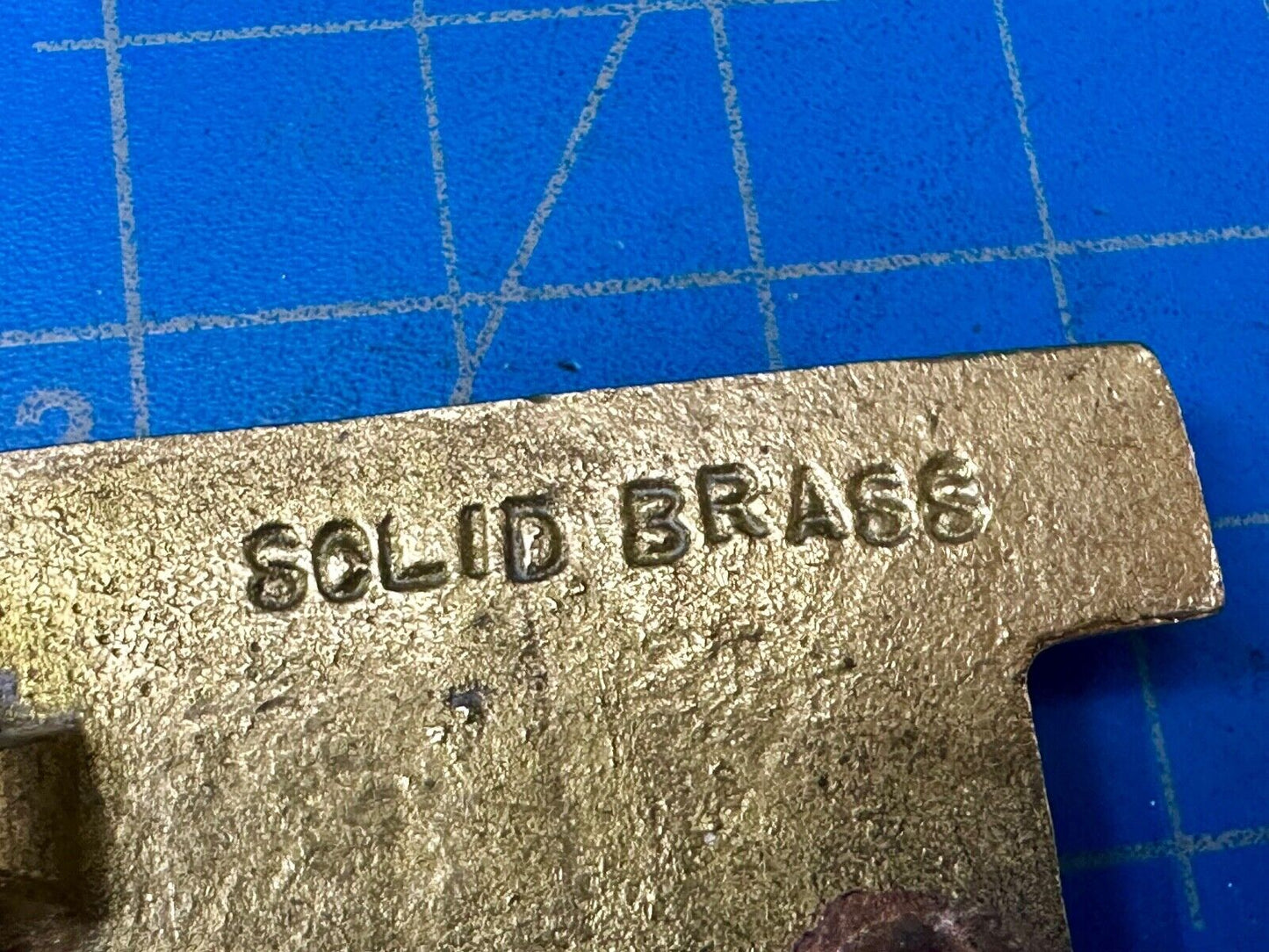 TOM Custom Name in cutout block letters solid brass belt buckle - Taiwan ROC