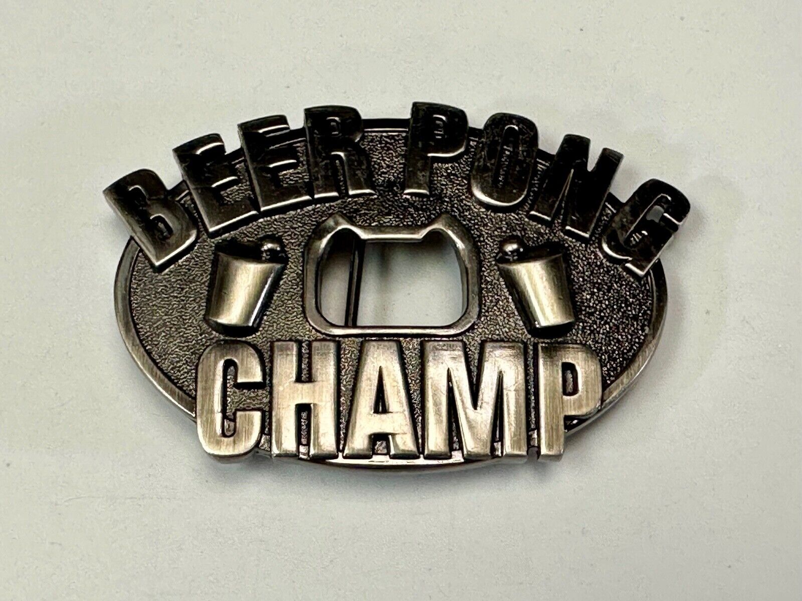 Beer Pong Champ - Novelty Funny BOTTLE OPENER & BELT BUCKLE