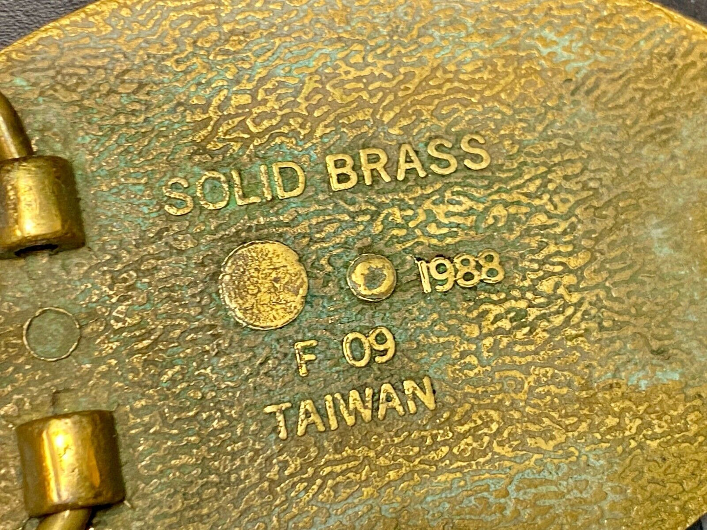 Unknown To Me~!   Pinky Slba Farming 1988 Vintage F-09 Solid Brass Belt Buckle