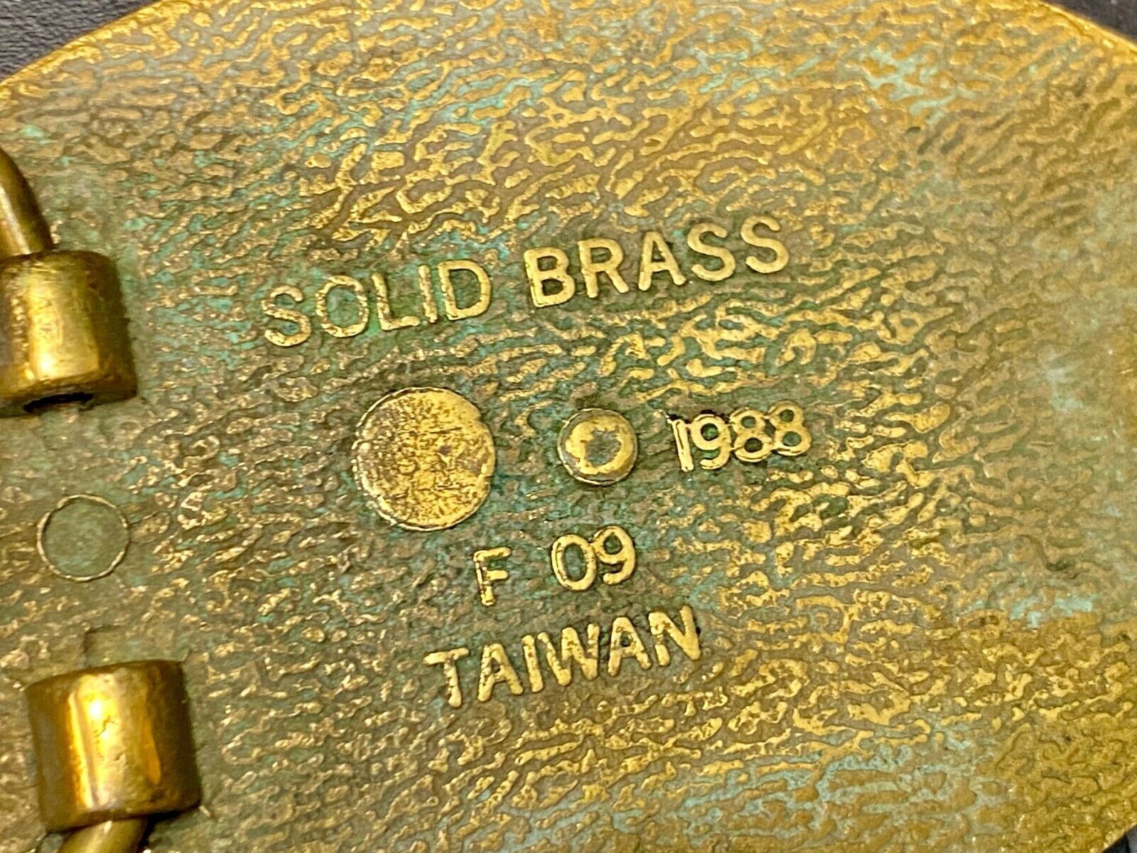 Unknown To Me~!   Pinky Slba Farming 1988 Vintage F-09 Solid Brass Belt Buckle