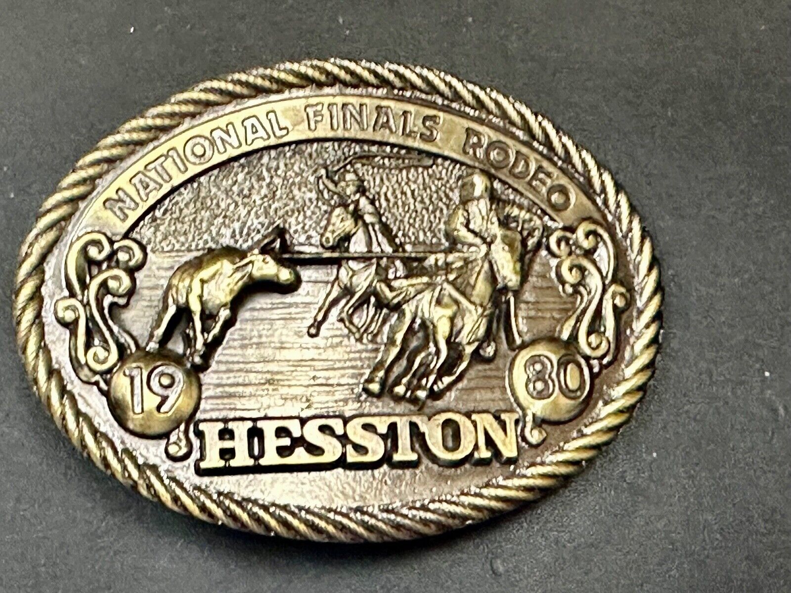 1980 Hesston National Finals Rodeo NFR Collectors Rodeo Cowboy Belt Buckle