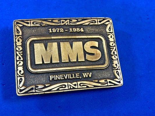 belt buckle MMS Prineville West VA Virgina belt buckle  Mountain Mission School?