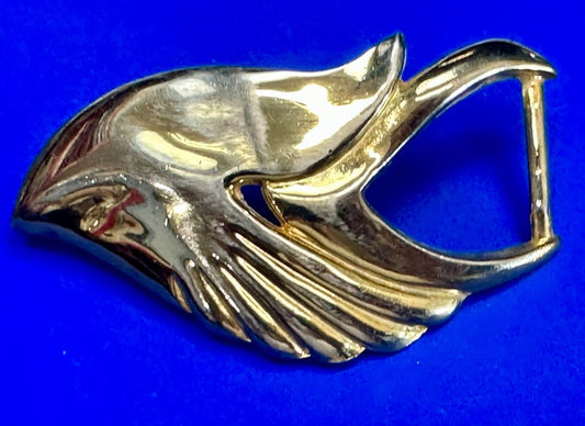 Abstract Art - Wings  gold tone belt buckle signed Leather shop