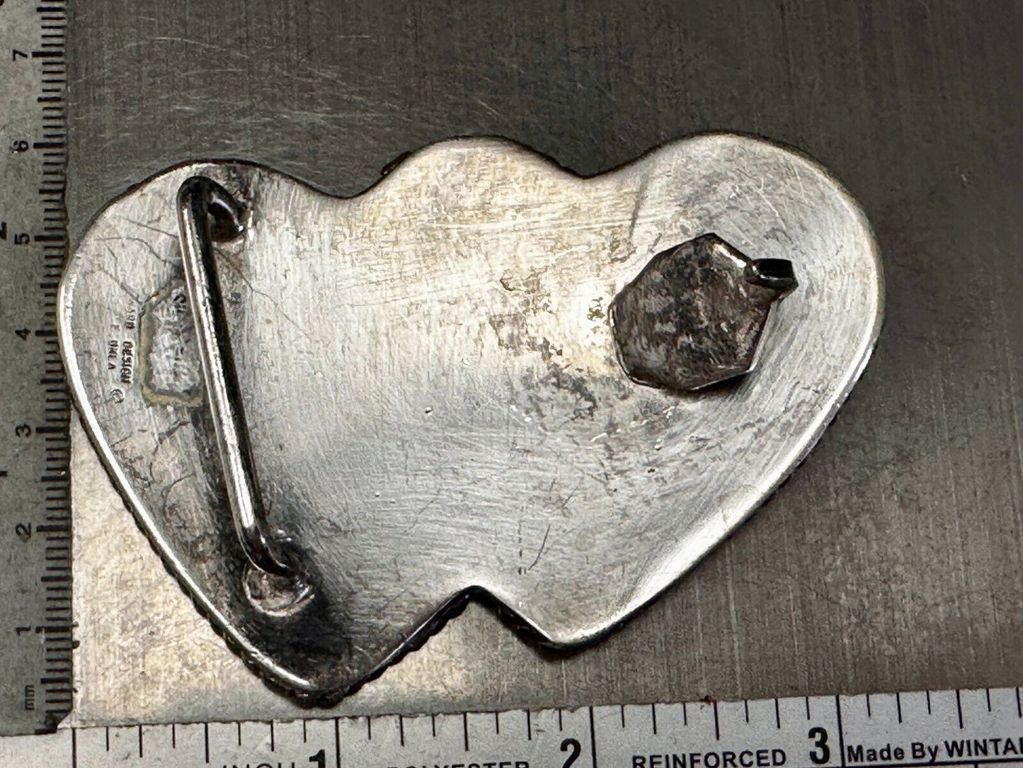 Two Deal Hearts - Vintage Award Design Medals Two Tone Western Belt Buckle