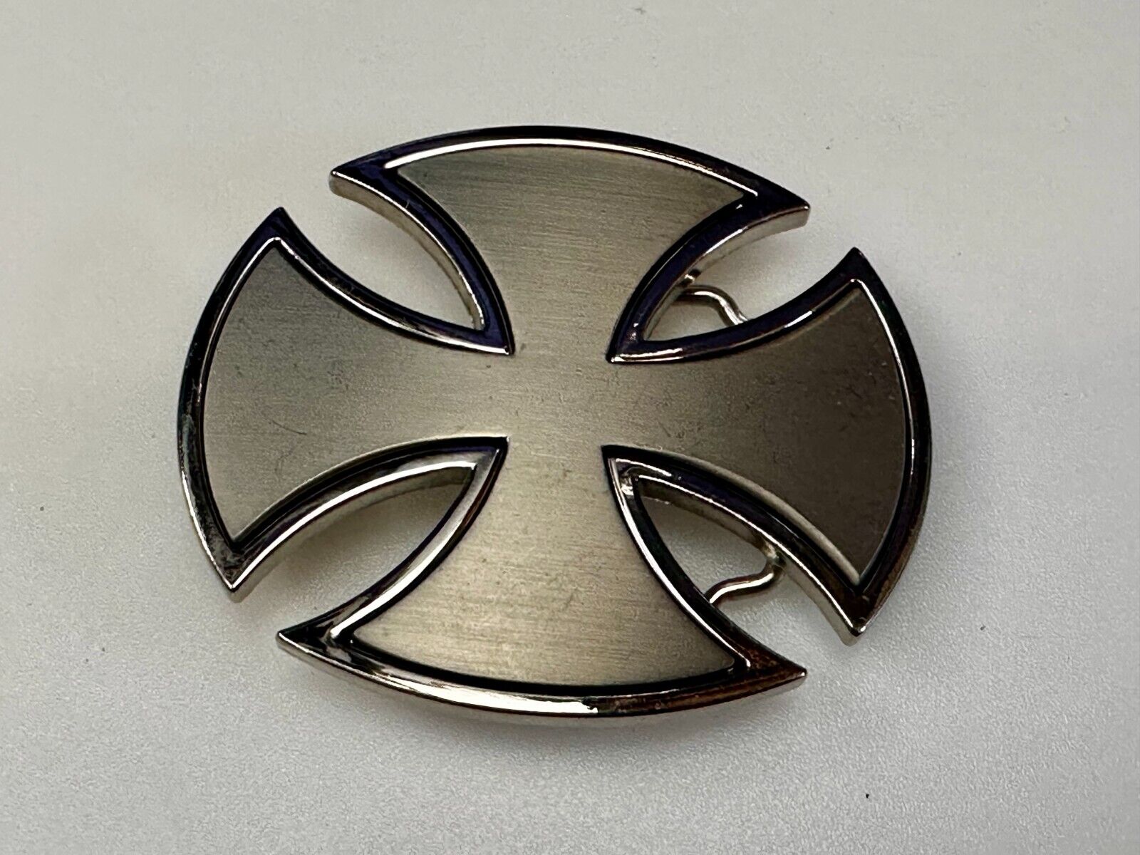 Celtic Maltese Iron Crusader Cross Religion Silver Color Cutout Punk Belt Buckle