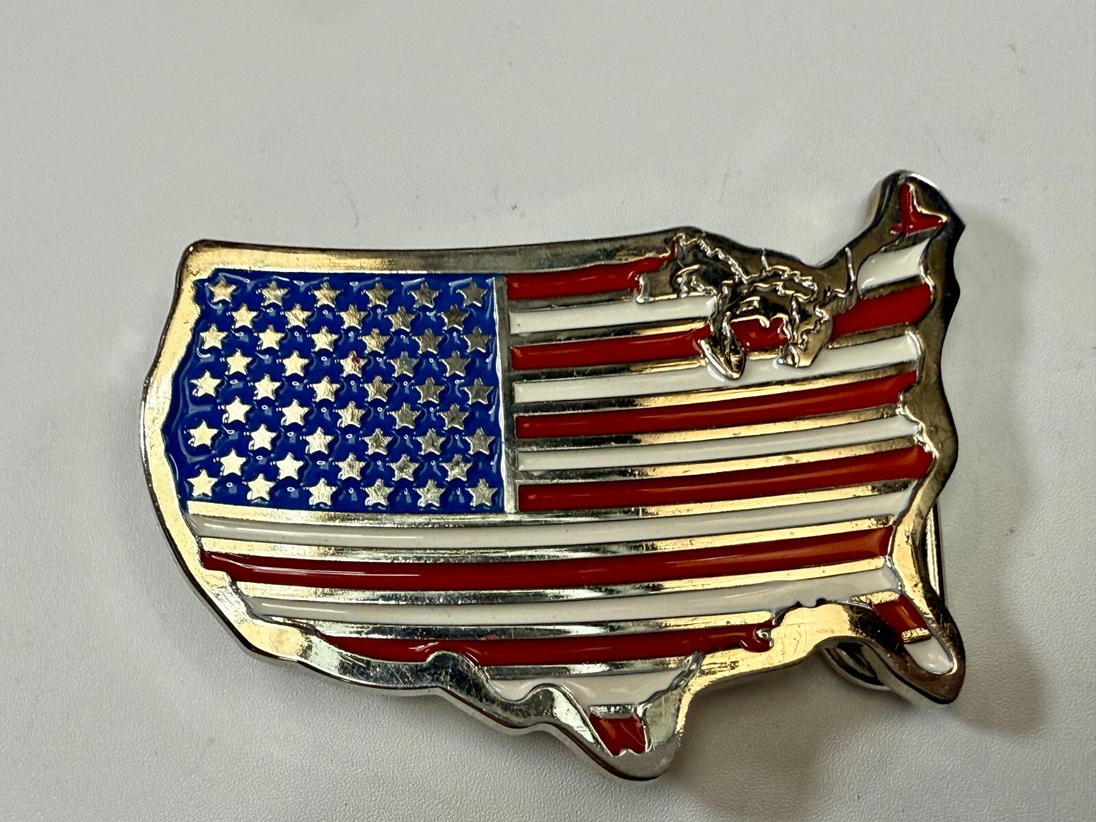 United States of America Flags Figural Cutout Patriotic Belt Buckle