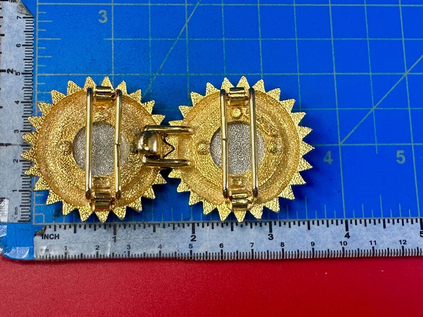 Two piece interconnecting vintage two tone belt buckle By Paquette