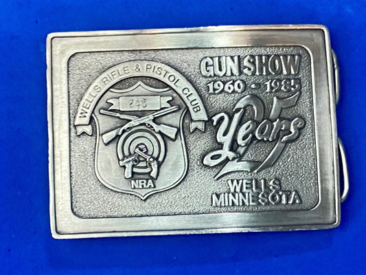 25 years, wells Montana gun show  hunters rifle and pistol club NRA belt buckle 