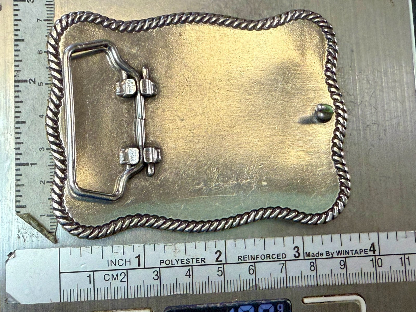 3R Ranch Ropin Ridin Gold Silver Tone Promotional Western Tony Lama Belt Buckle