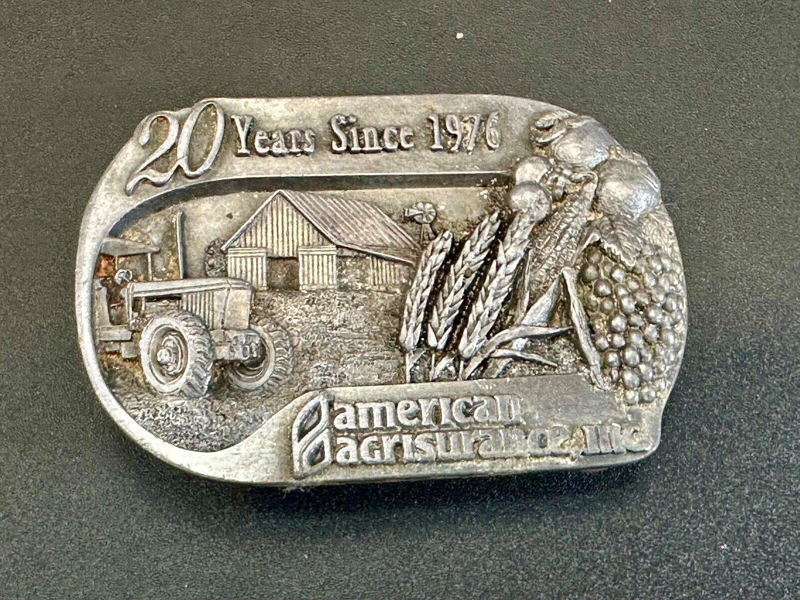 American Agrisurance Inc Farmers Insurance company 20 year 1976 96 belt buckle