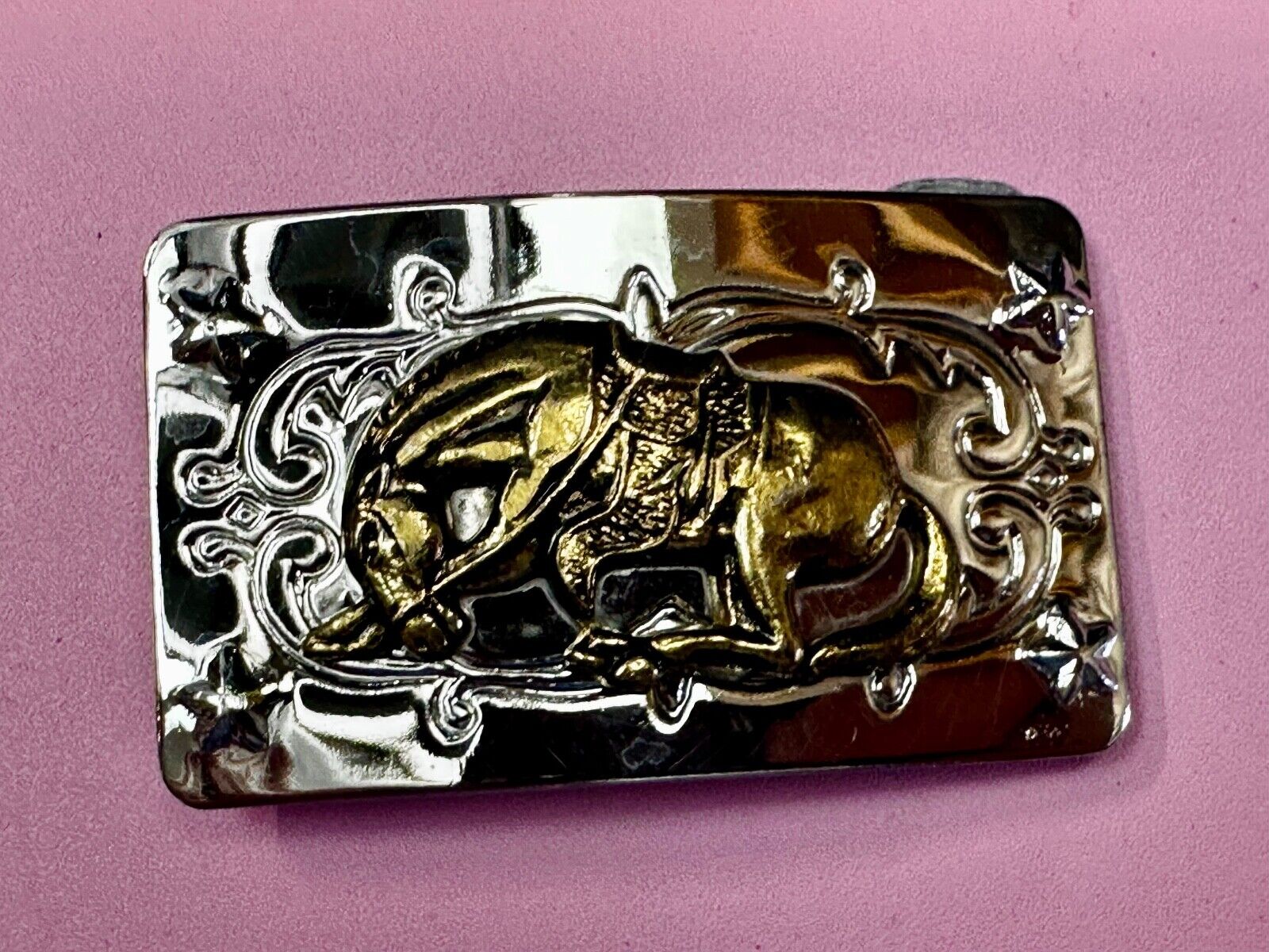 Vintage Horse Cowboy Saddle Buck Bronc western belt buckle