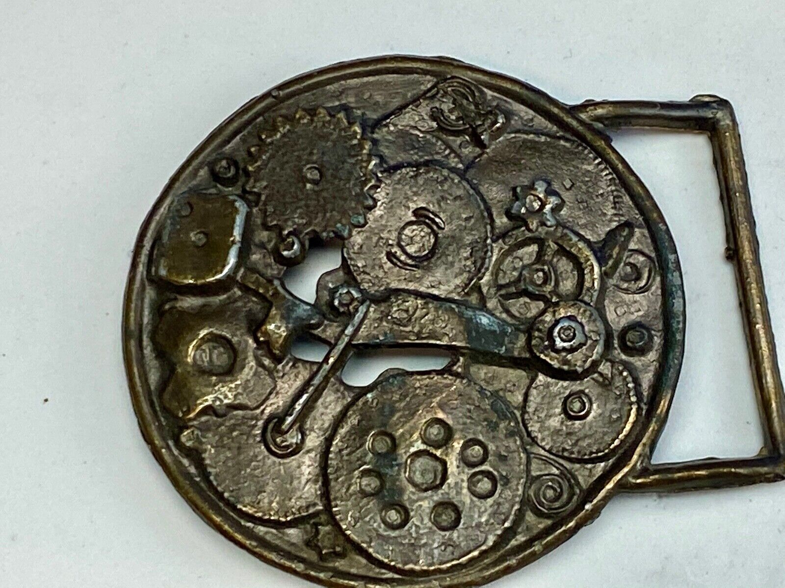 American Watch Clock Pocket Gears Cogs Springs Belt Buckle By Accurate 