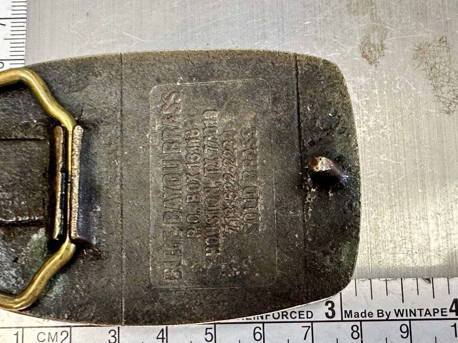 Vintage Brown Oil Tools INC Houston Texas Co belt buckle by Blue Bayou brass