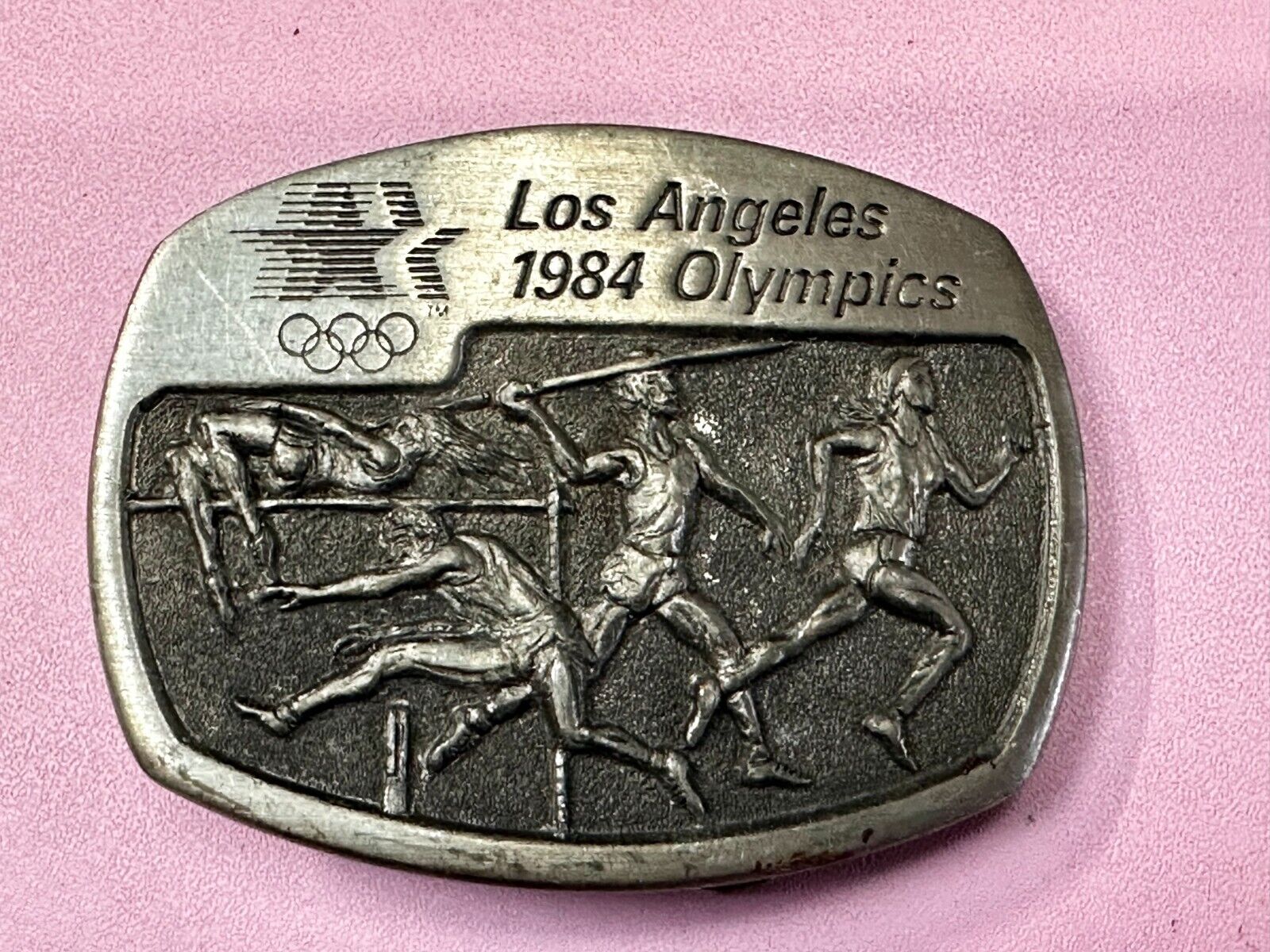 Track & Field Race - 1984 Los Angeles Olympics Pewter Sanchez Belt Buckle
