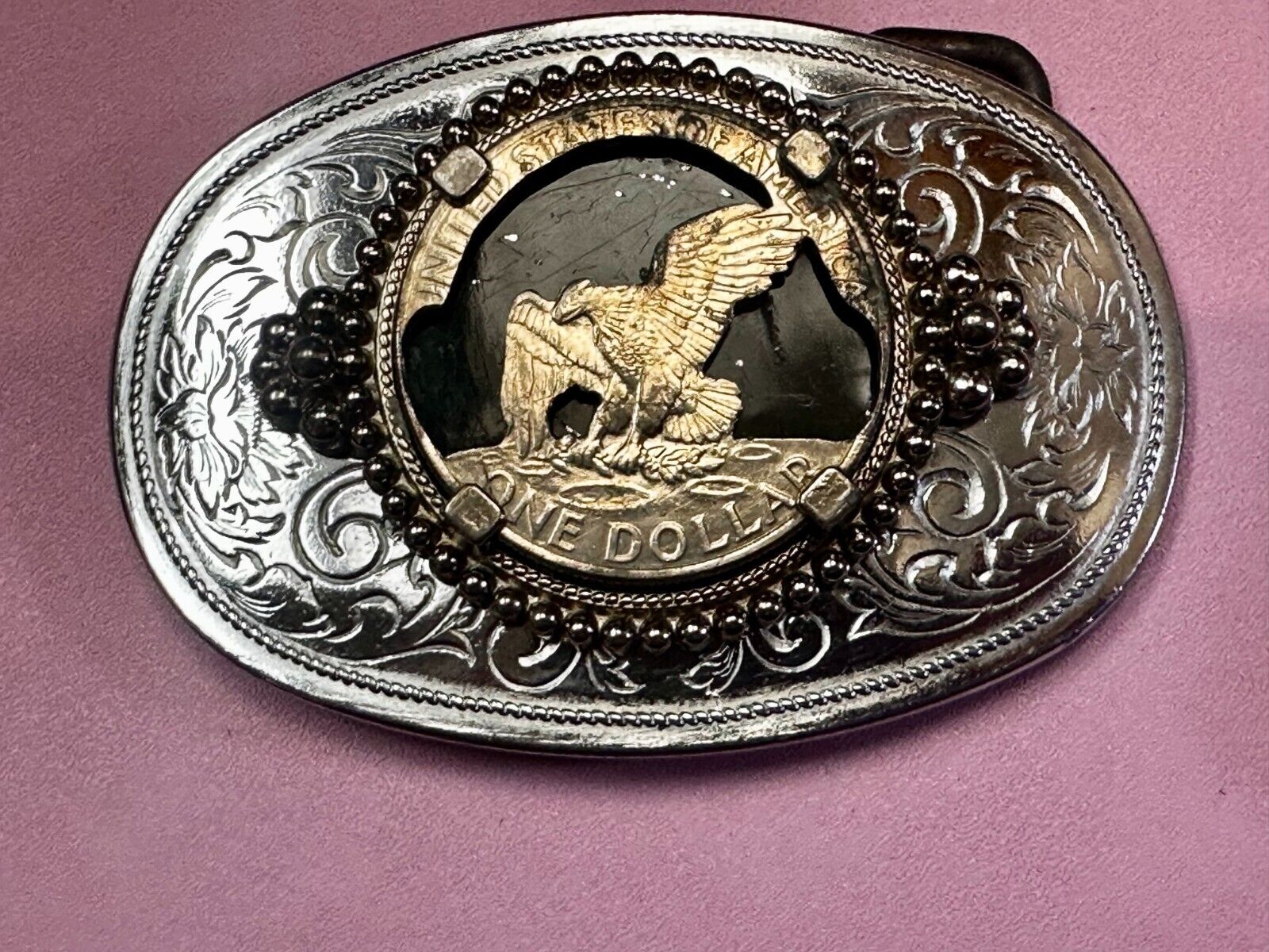 American Eagle Belt Buckle - or blank for your silver dollar coin or 39mm stone!