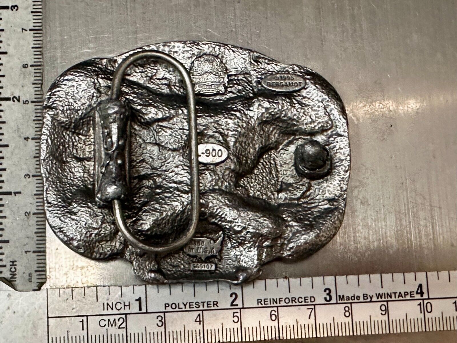 Two Train Engine Side by Side  RailRoad RR  1990's L-900 Bergamot Belt Buckle