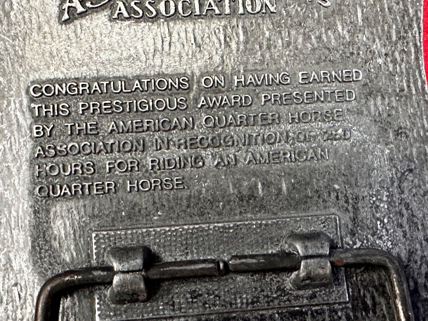 AQHA Horseback Riding Program 250 hours Award Belt Buckle by Quarterhorse