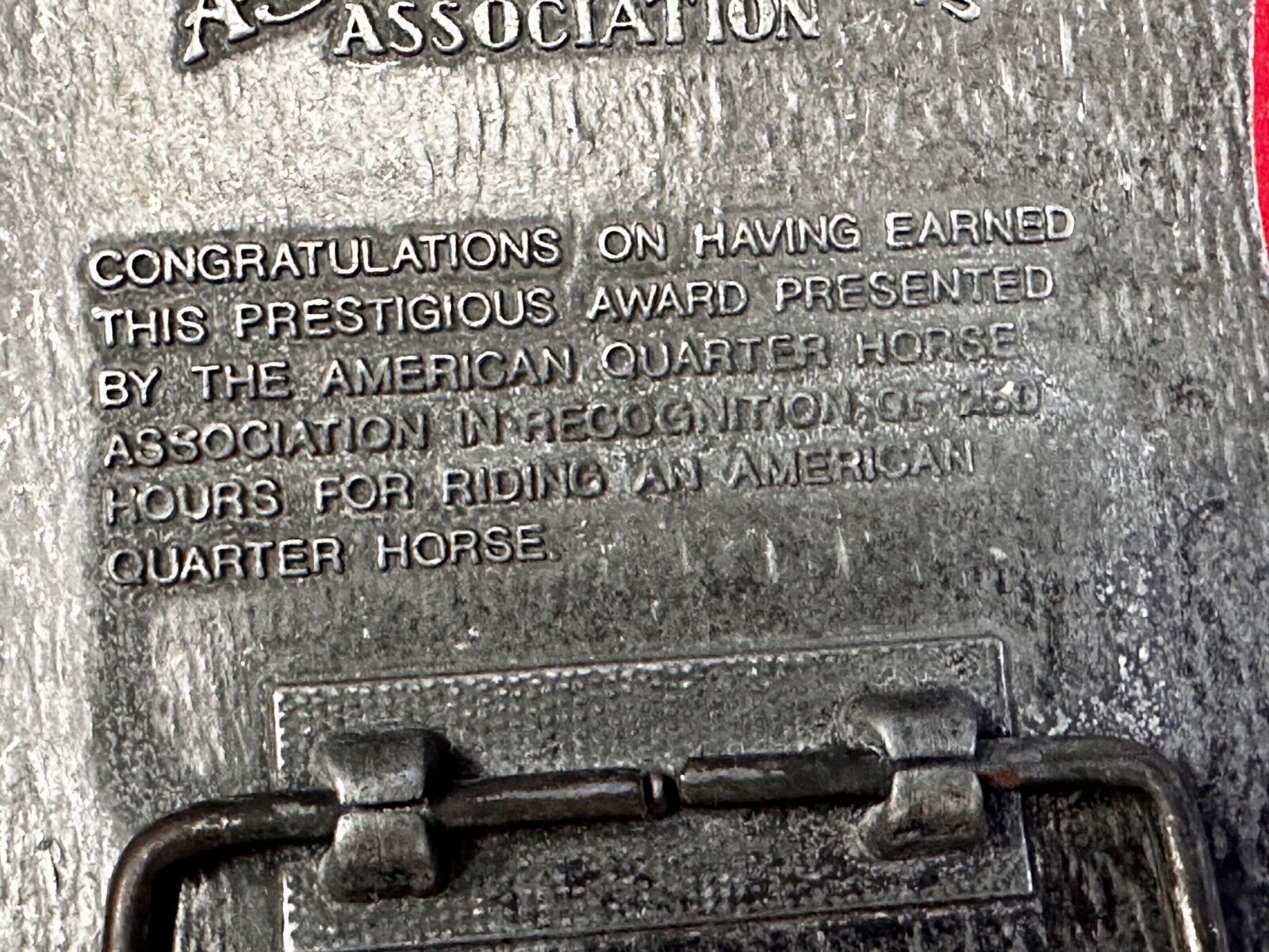 AQHA Horseback Riding Program 250 hours Award Belt Buckle by Quarterhorse