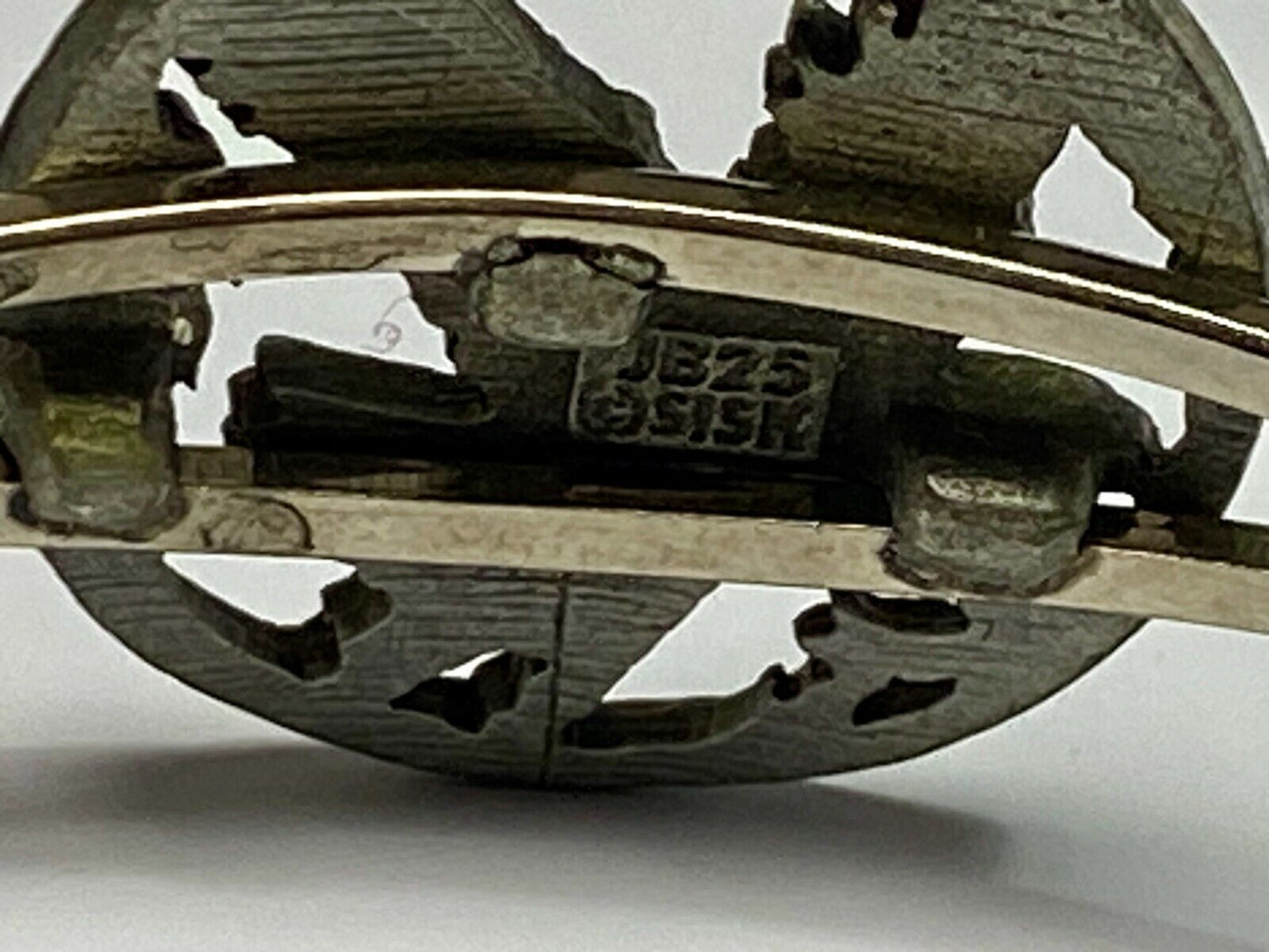 Vintage Flying Eagle & Feather Pewter Cuff Bracelet Detailed Signed Sisk    Jb25