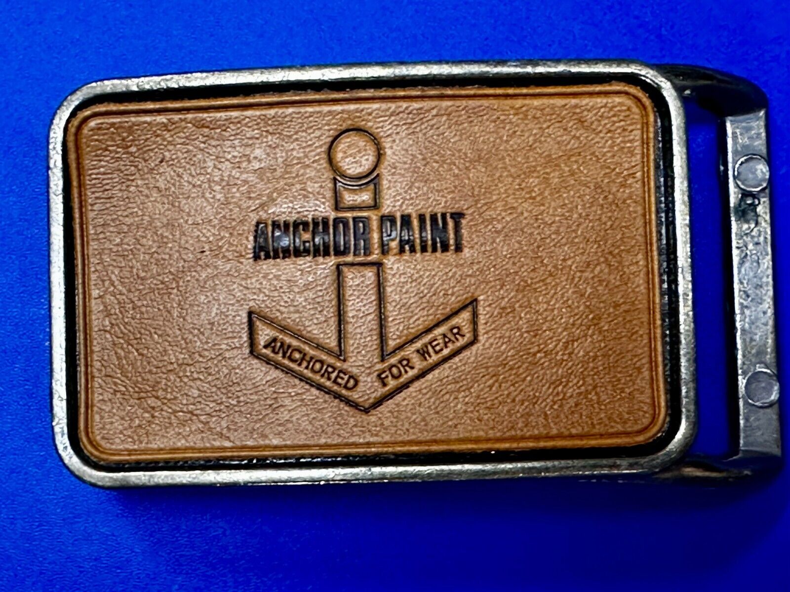 Anchor Paint Anchored For Wear Faux Leather on Metal Advertising Belt Buckle