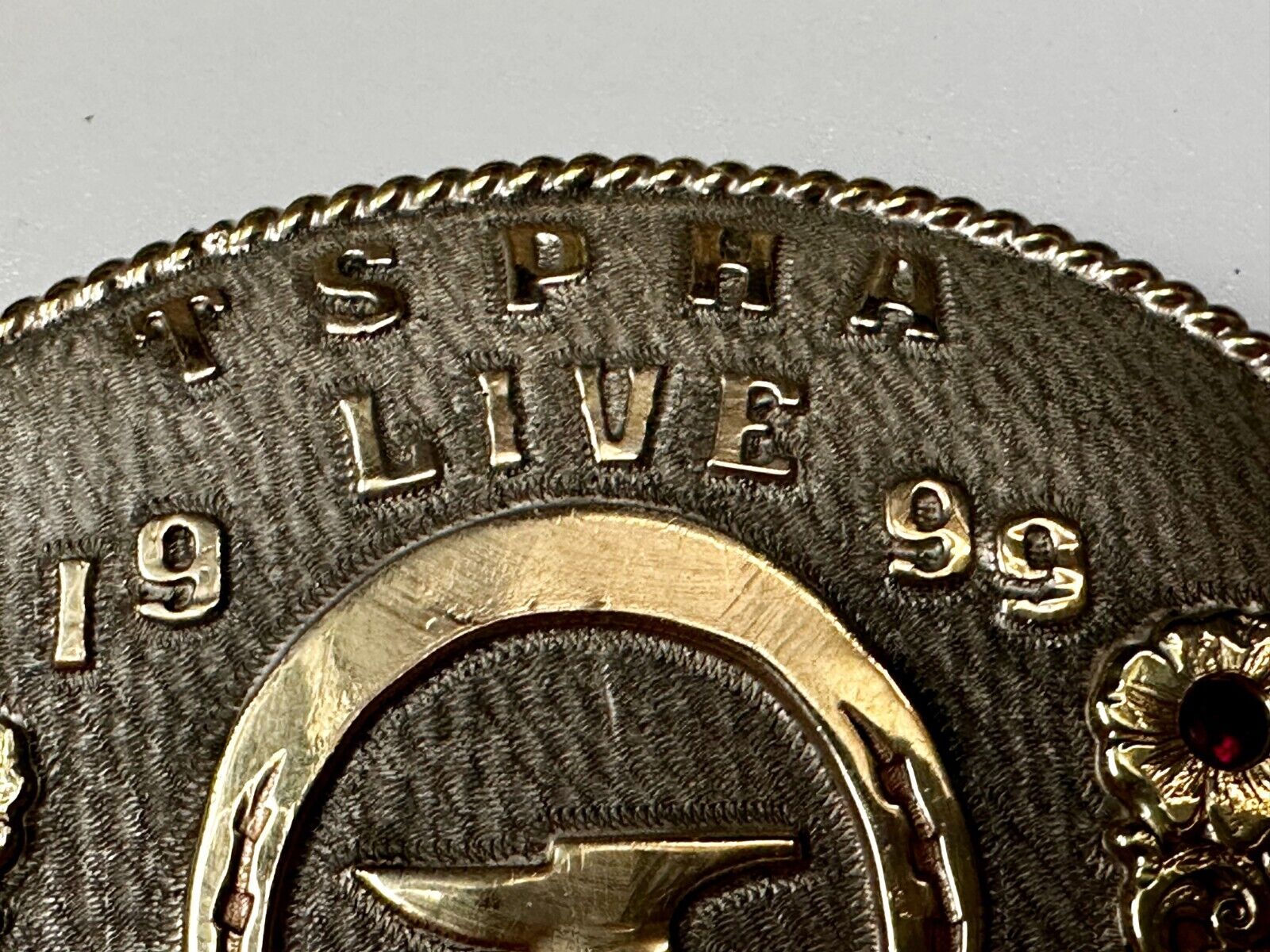 TSPHA Horse Texas Saddlebreds Shoeing 1999 Live Trophy RARE!  A E Belt Buckle