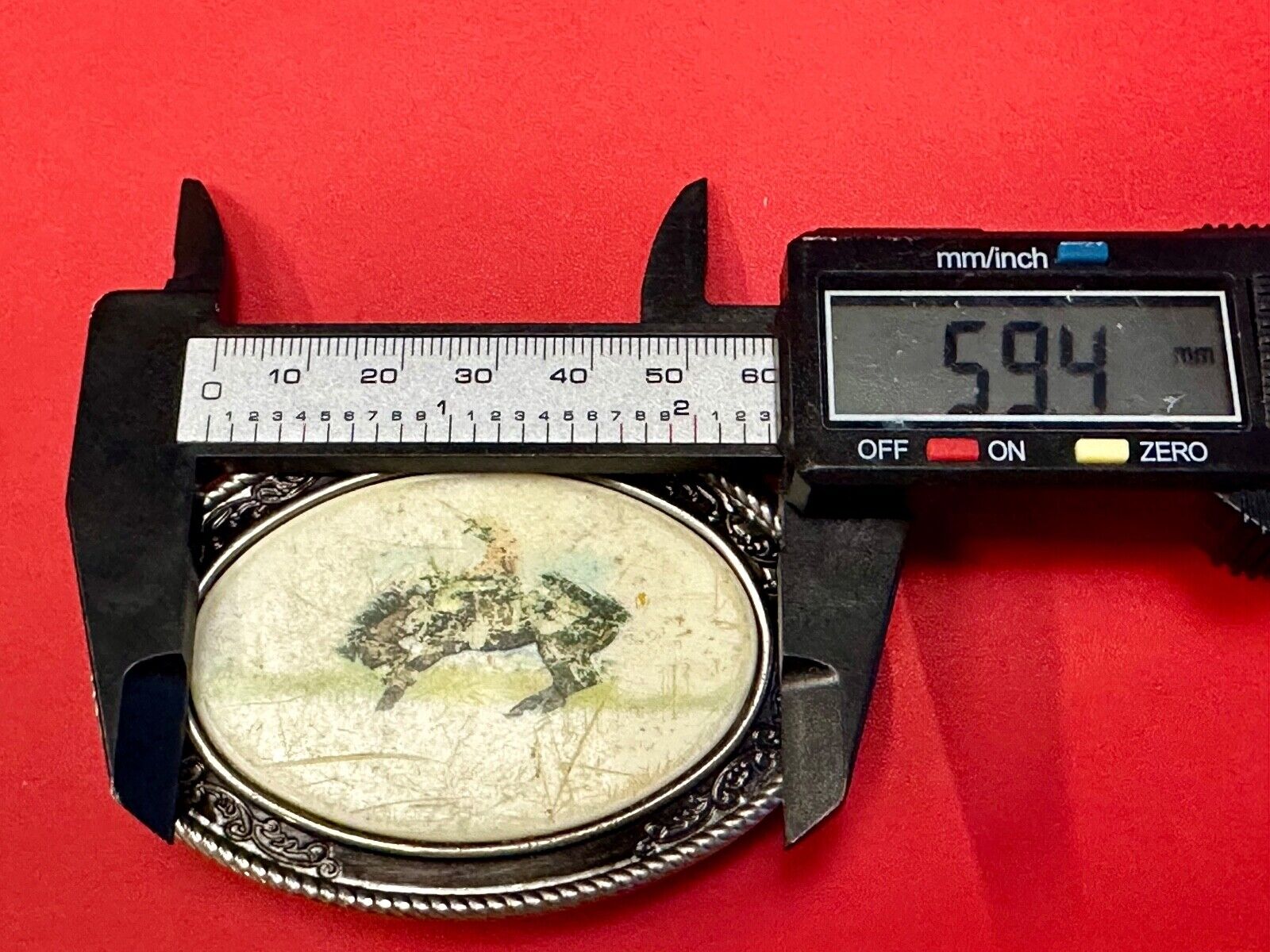 Used Faded End of the Trail picture Belt Buckle to restore of re-purpose