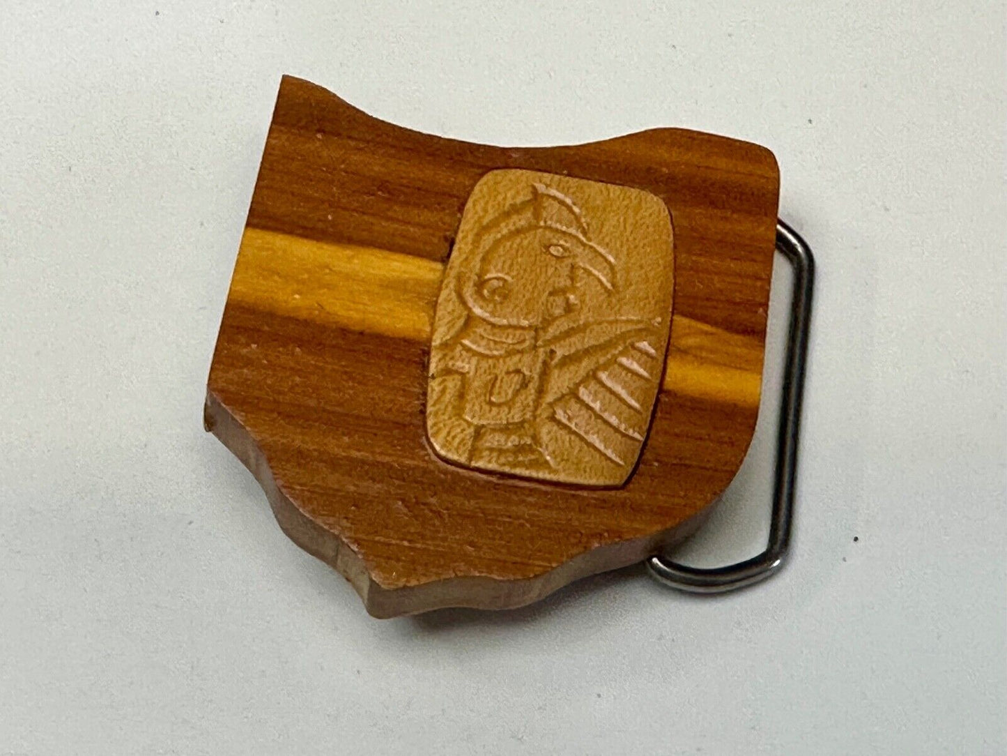 Artisan OHIO state cutout Custom Project wood Belt Buckle Sports fan?