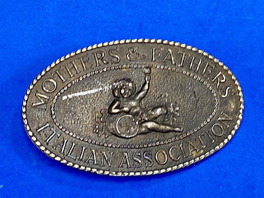 Vintage 1970's rare Belt Buckle Mother's & Father's Italian Association Sicily 