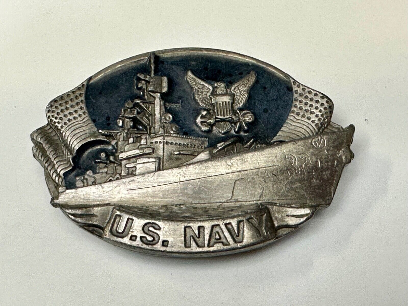 United States NAVY , Not a job, An Adventure! 1981 Bergamot Belt Buckle