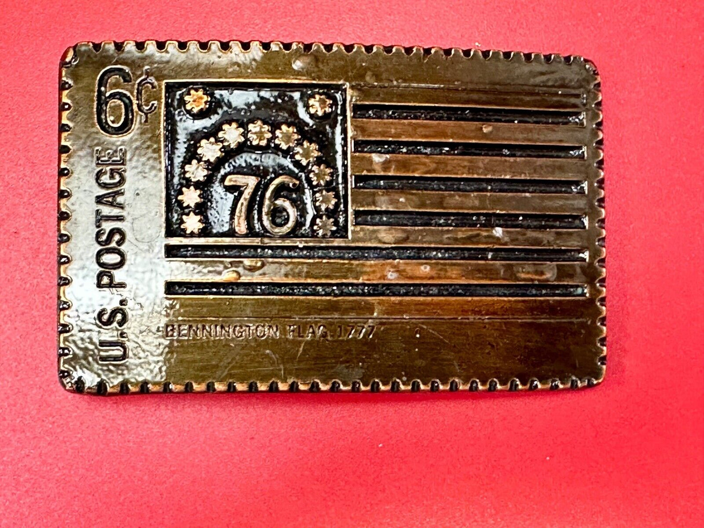 US STAMP Bicentennial celebration America figural belt buckle by Oden