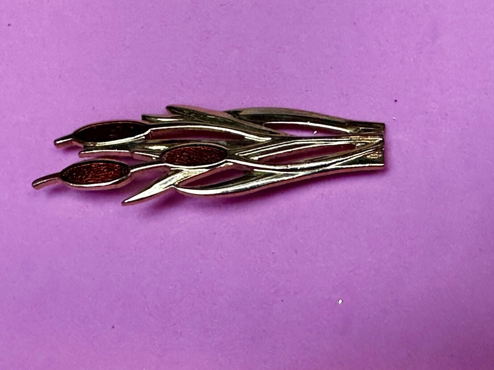 Beautiful Three Red Tulip Flower Gold Tone Vintage Brooch Pin - See Makers Mark!
