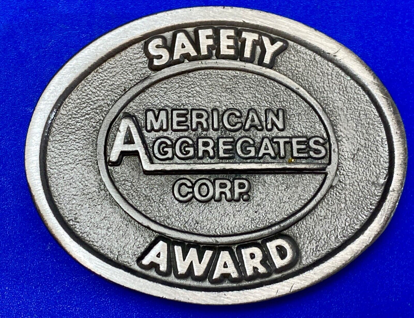 American Aggregates Vintage Safety award belt buckle by Hit-Line USA