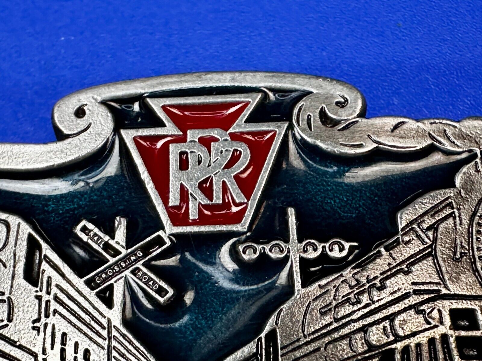 America’s Highway Of Steel RR Double Railroad Train Belt Buckle Made in USA 2396