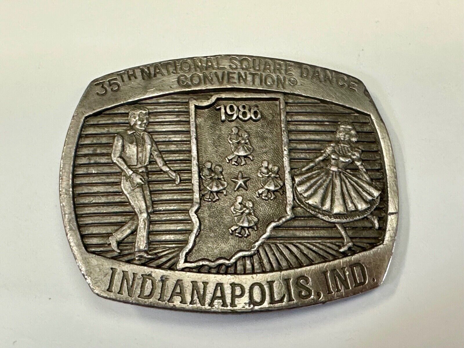 35th National Square Dance Convention 1986 Indianapolis IN Vintage belt buckle