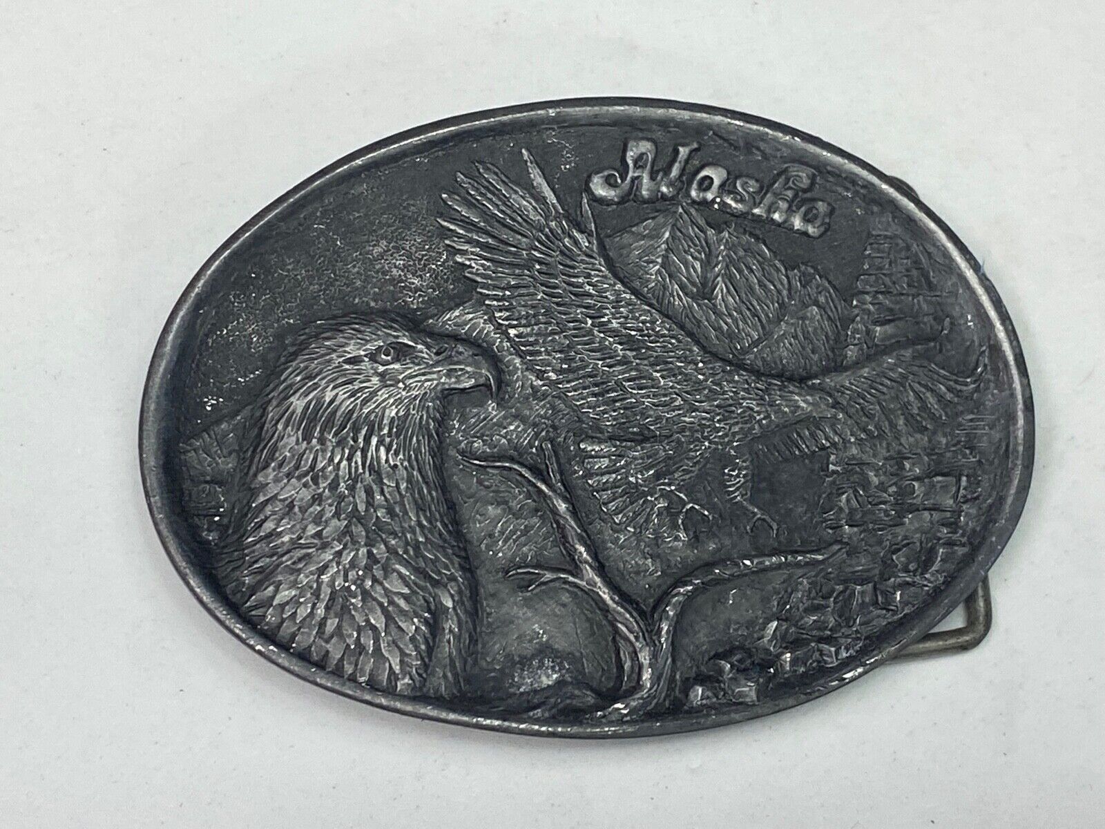Alaska Frontier Arts Ltd Flying Eagle  Great State Belt Buckle By Donohue Ent. 