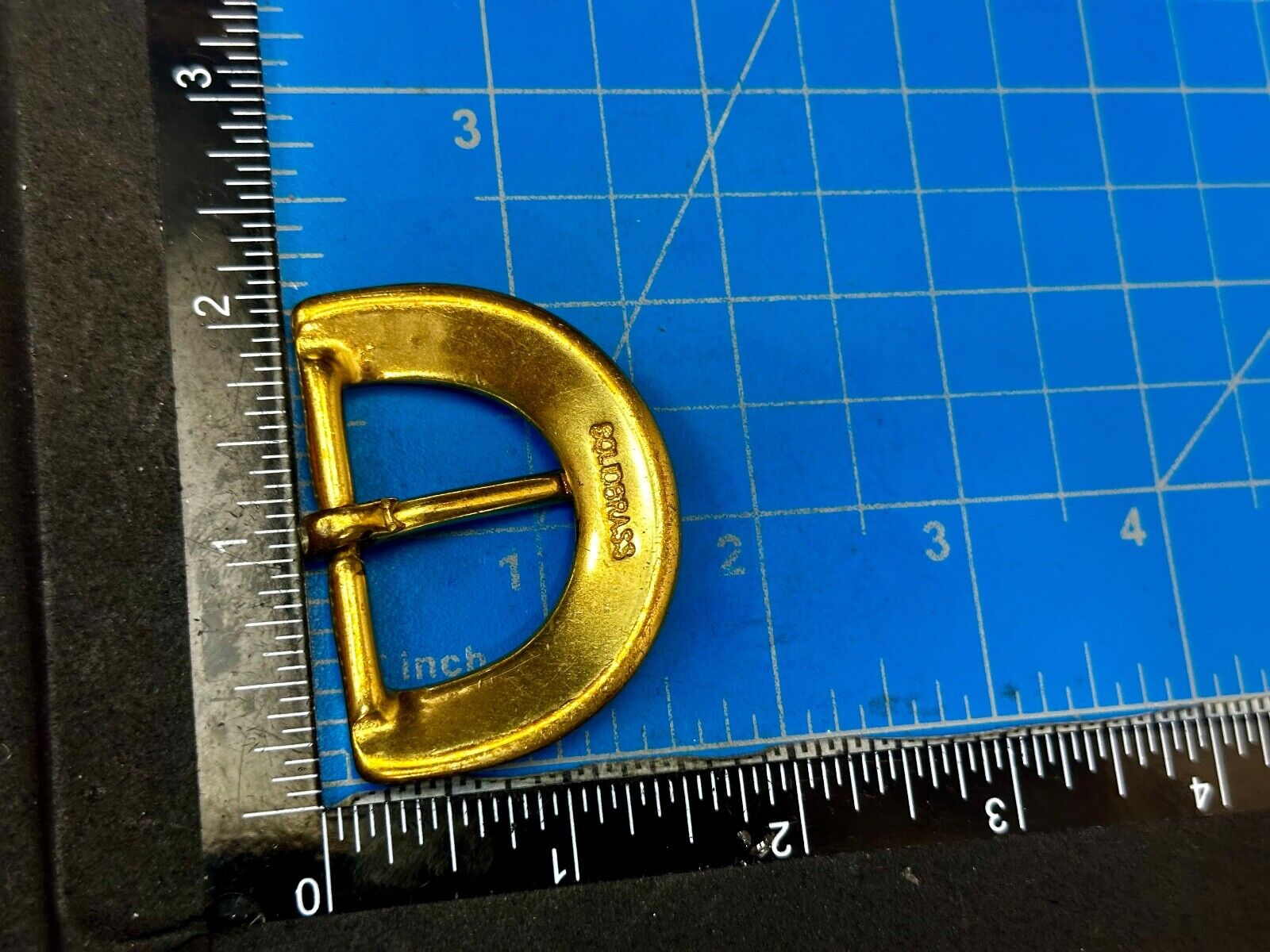 Thick Solid Brass Half Oval Shaped Vintage Replacement Belt Buckle