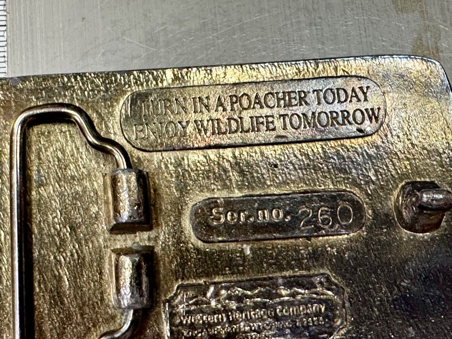 Turn in a Poacher Enjoy wildlife tomorrow TIP line hunting RARE belt buckle