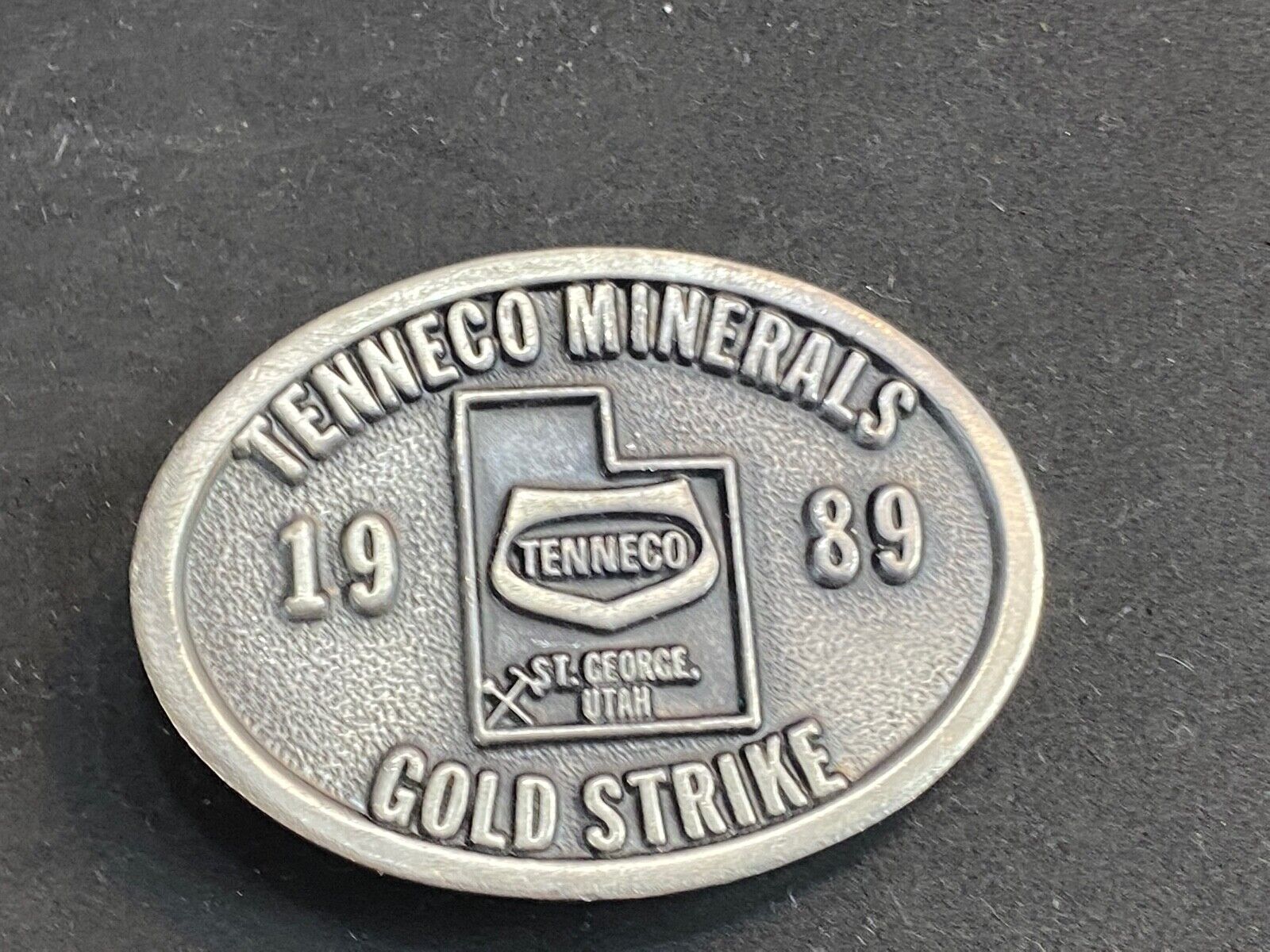 Tenneco Minerals 1989 Gold Strike Belt Buckle  - St George Utah 
