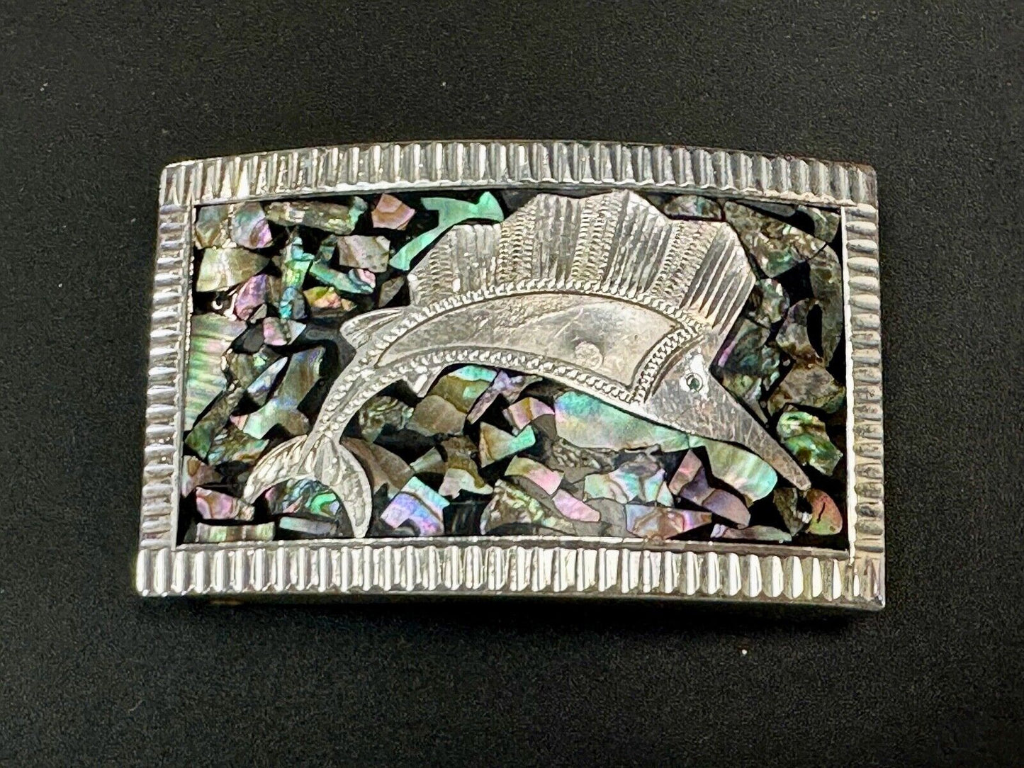 Abalone Shell Swordfish!  QUALITY Sterling 925 Plata Jalisco V.H.L.C Guad Mex