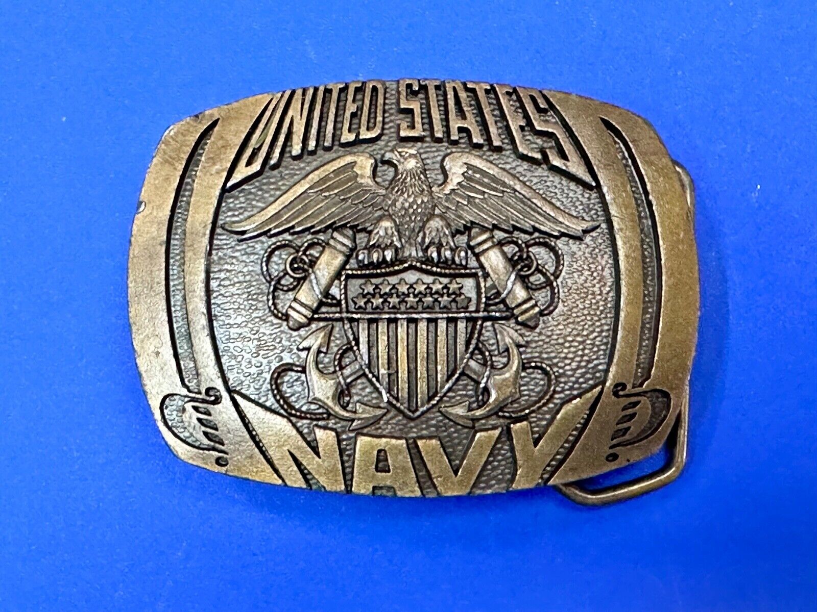 United States Navy Vintage Military 1980 Indiana Metal Craft belt buckle KR-89