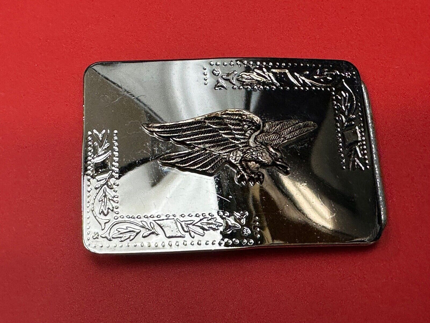 Vintage Hunting Flying Majestic Eagle on western mirrored reflective belt buckle