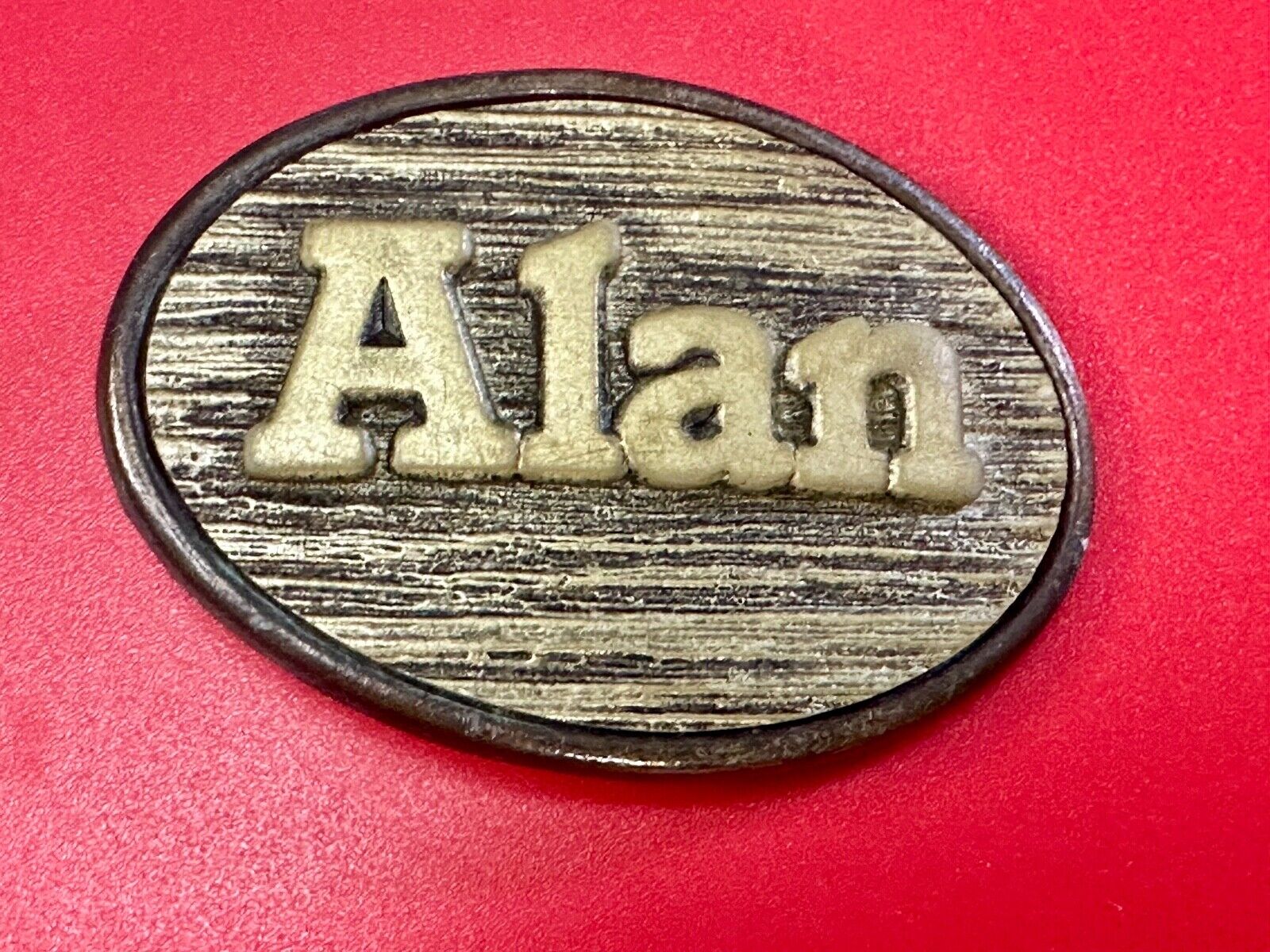 ALAN Custom Name Vintage Western Oval belt buckle by Oden