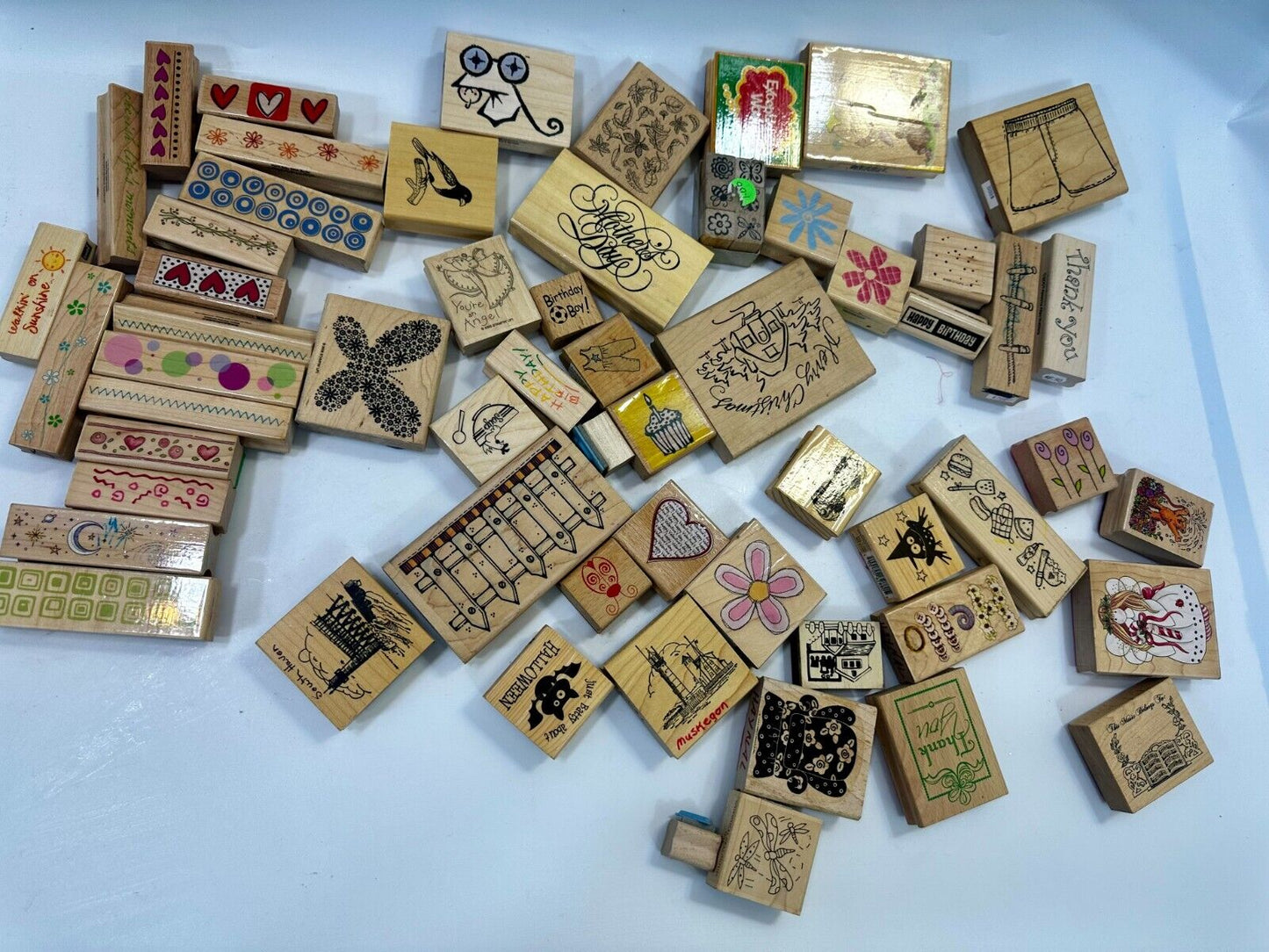 6.5 Pounds of Rubber Stamps HUGE LOT - Mostly NEW! Scrapbook Teachers SCORE!