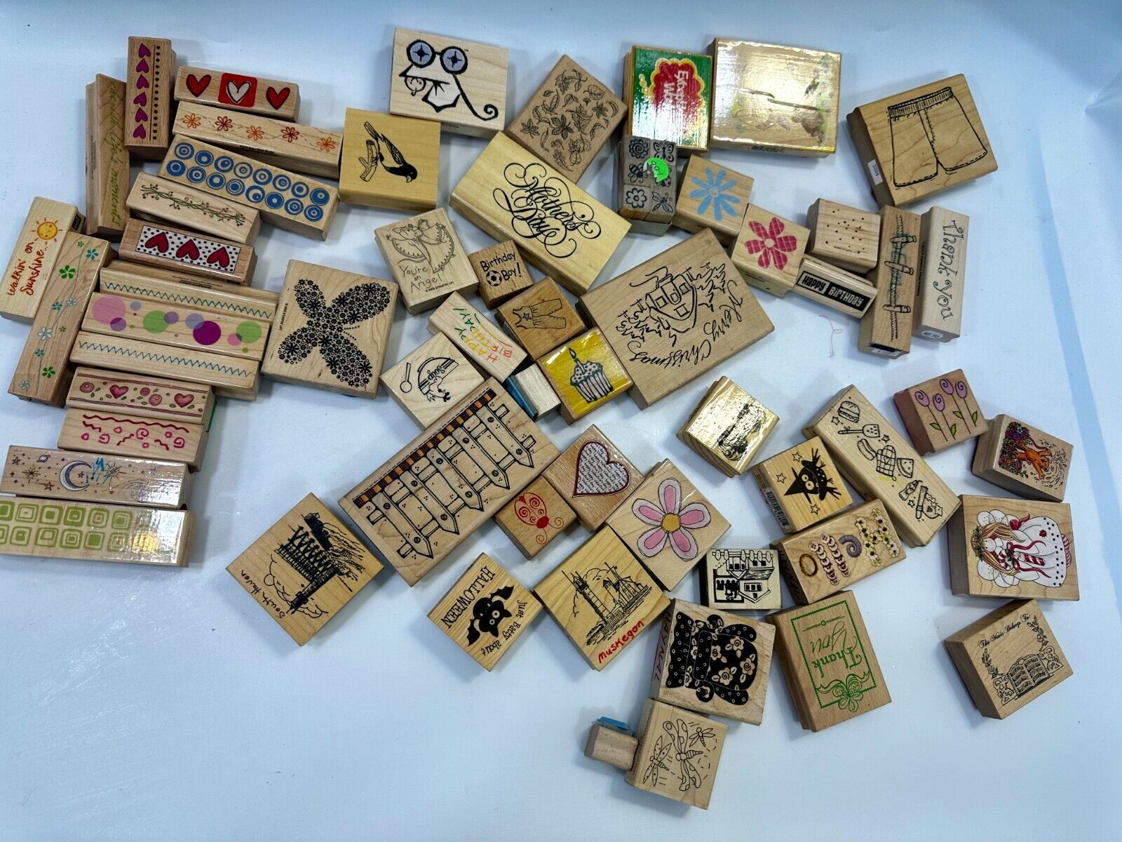 6.5 Pounds of Rubber Stamps HUGE LOT - Mostly NEW! Scrapbook Teachers SCORE!
